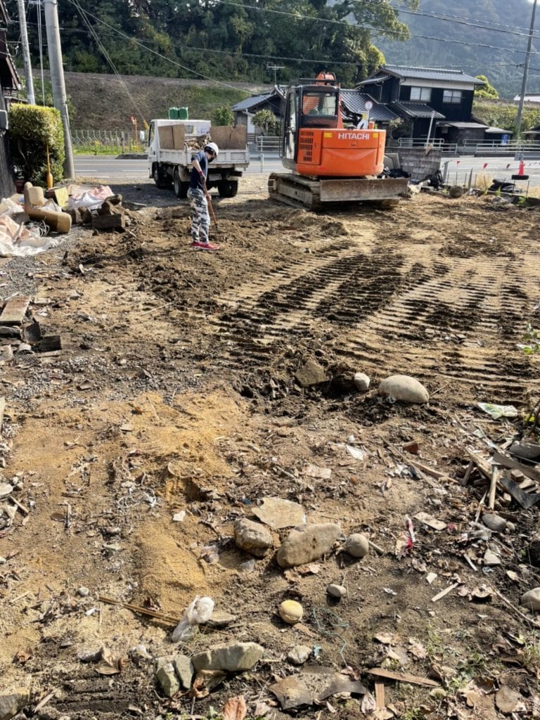 萩市椿東の木造住宅解体中