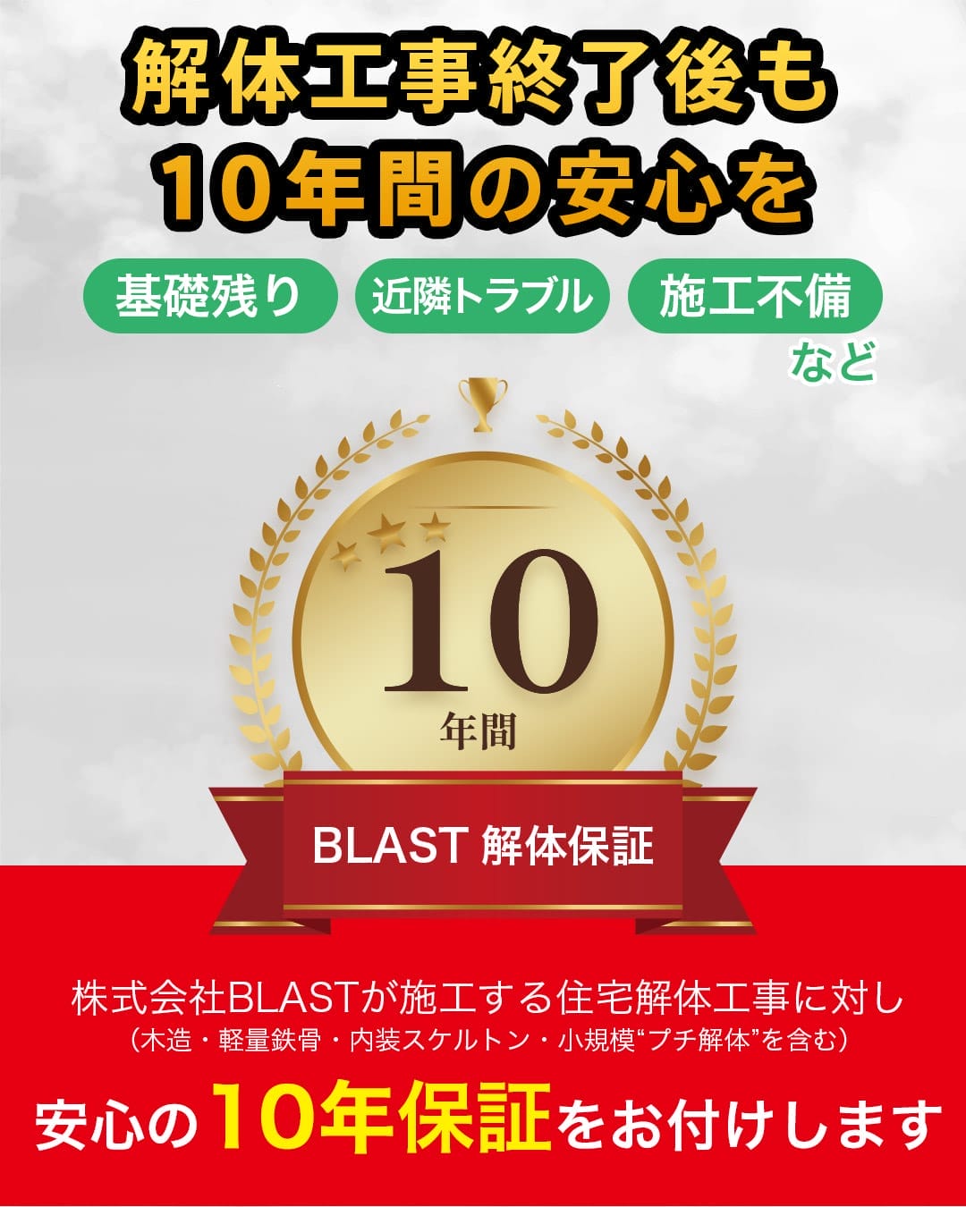 解体工事10年保証