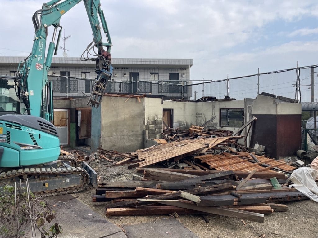 宇部市木造平家解体工事